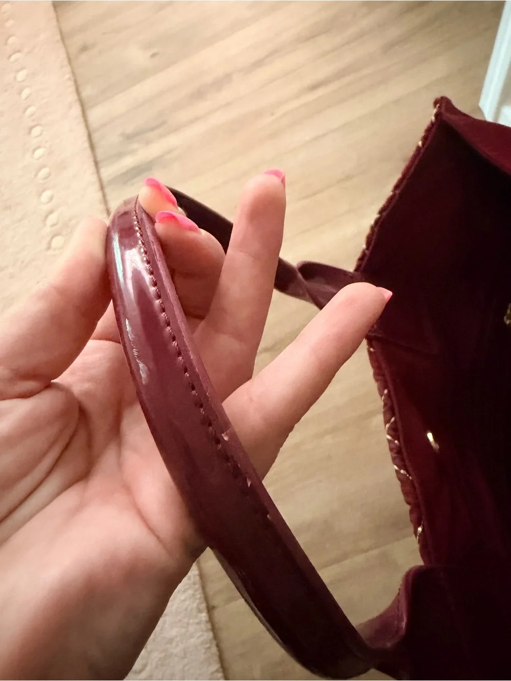 Tory Burch Ella Quilted Tote Bag in Burgundy